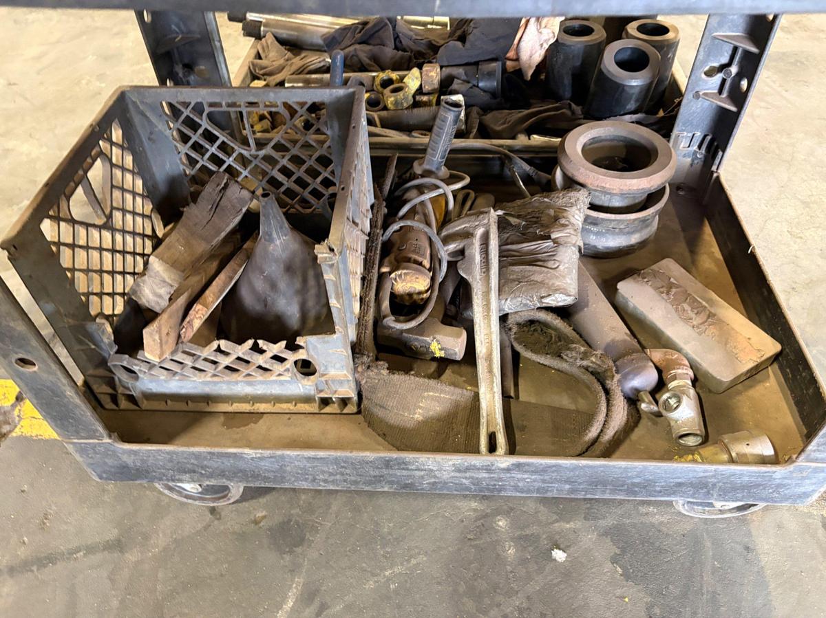 Used (2) Rubbermaid rolling tool carts w/ contents