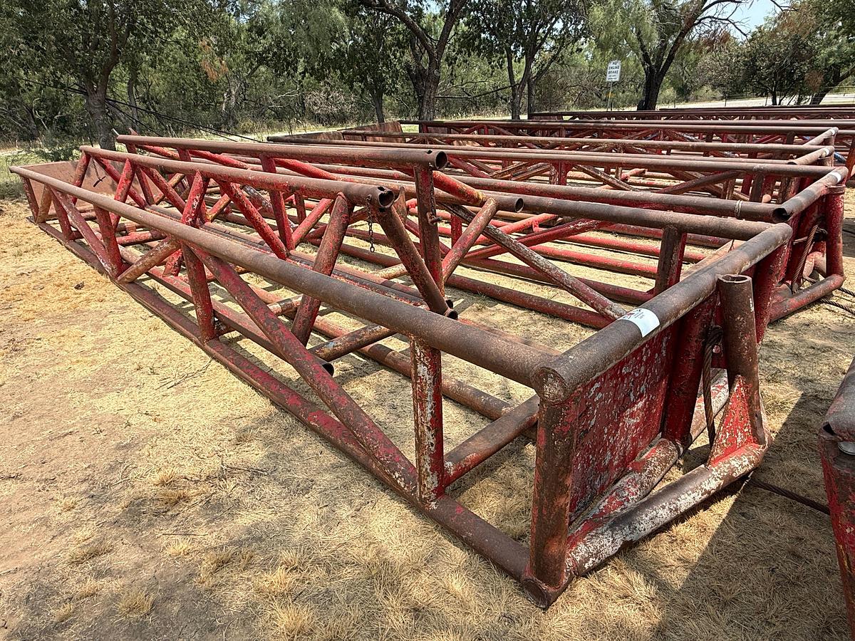 Used 40’L x 8’W x 3’H SKIDDED PIPE TUB W/ (2) PIPE RACKS