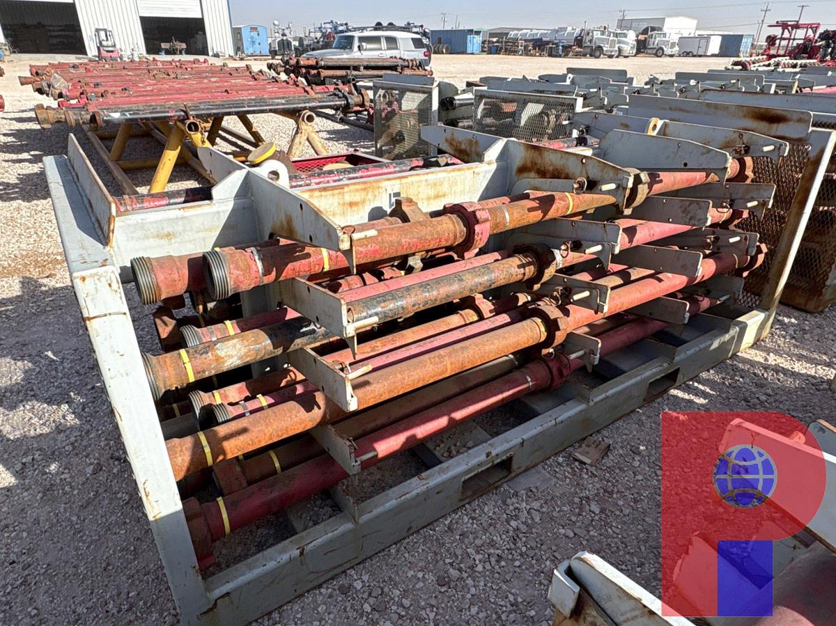 Used (58) PUP JTS. OF 3” FIG 1502 15K WP FLOW IRON ON TRANSPORT RACK