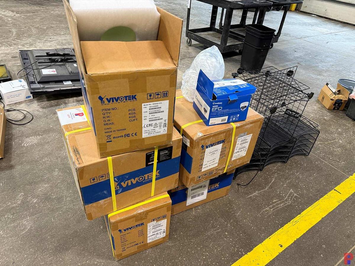 Used (5) VIVOTEK SD8333E, SD9362-EHL SPEED DOME CAMERA’S, & DESKTOP FILE FOLDER ORGANIZER