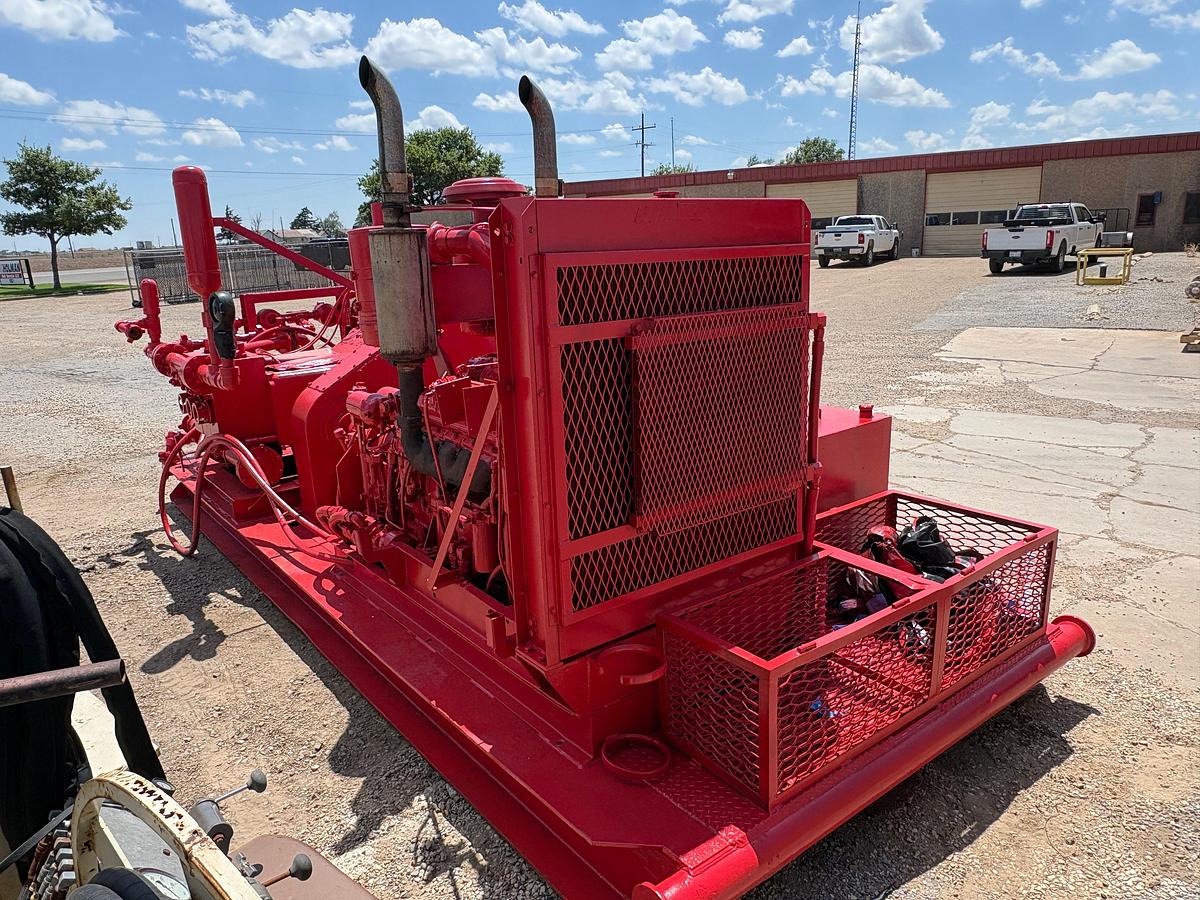 Used Gardner Denver PAH triplex pump mtd on 21’ x 8’ skid