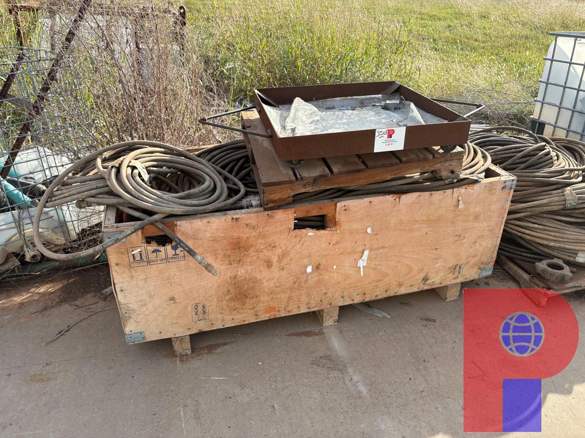 Used CRATE FULL OF 1/2” & 3/4” HYDRAULIC HOSES
