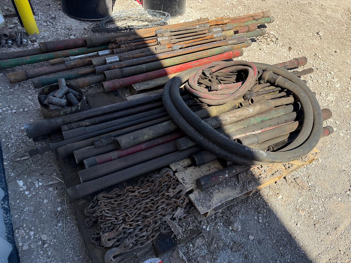 Used (2) PALLETS W/ (22+) 2-3/8” - 2-7/8” SUBS, & (15+) ROD SUBS, HOSES, CHAINS