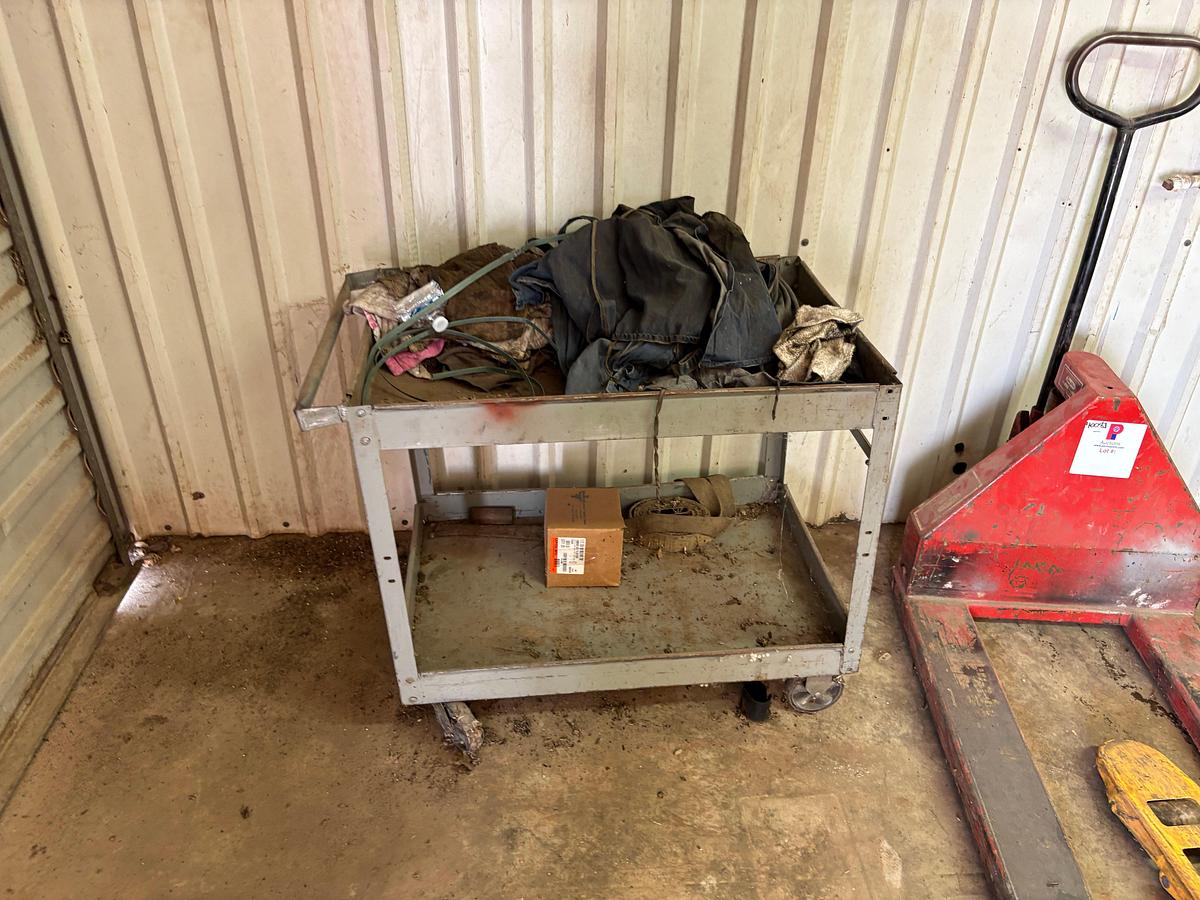 Used (2) pallet jacks & (1) rolling tool cart