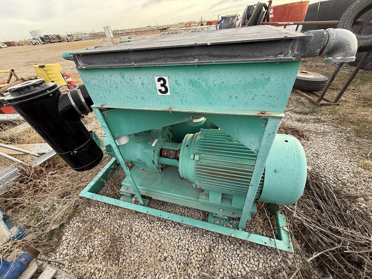 Used SULLIVAN PALATEK LL125UD 625 CFM 150 PSI ROTARY SCREW AIR COMPRESSOR UNIT, SKIDDED P/B 125 HP ELEC. MOTOR