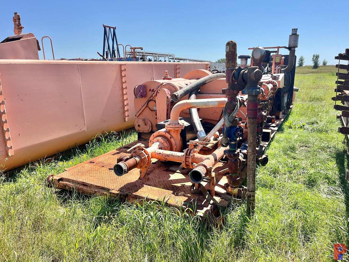 Used GARDNER DENVER PAH 5K TRIPLEX WELL SERVICE PUMP P/B DETROIT 8V92T ALLISON TRANS, SKIDDED