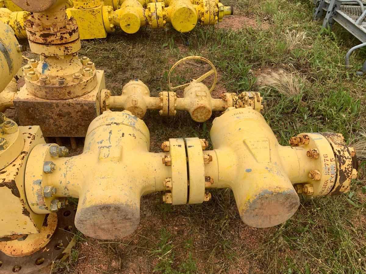 Used (4) 4-1/16 5k Fluid Crosses w/(20) 3-1/16 5k Manual Gate Valves