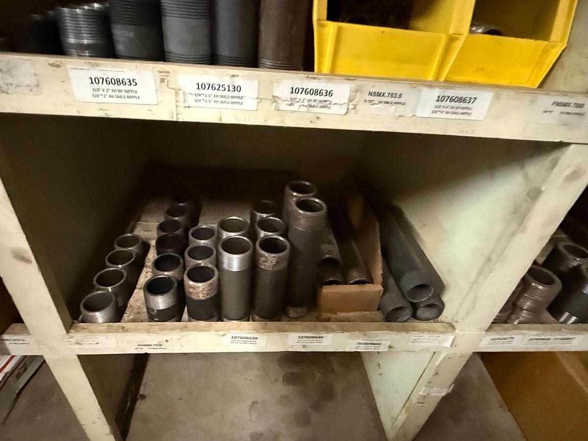 Used SECTION OF (300+) MOSTLY HEAVY WALL 1/4” THRU 2” OD PIPE NIPPLES