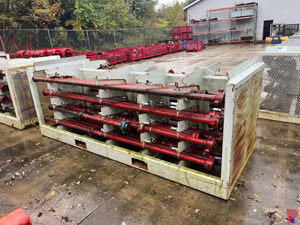 Used (62) JTS. OF TESTED 2” 1502 15K WP FLOW IRON W/ TRANSPORT RACK