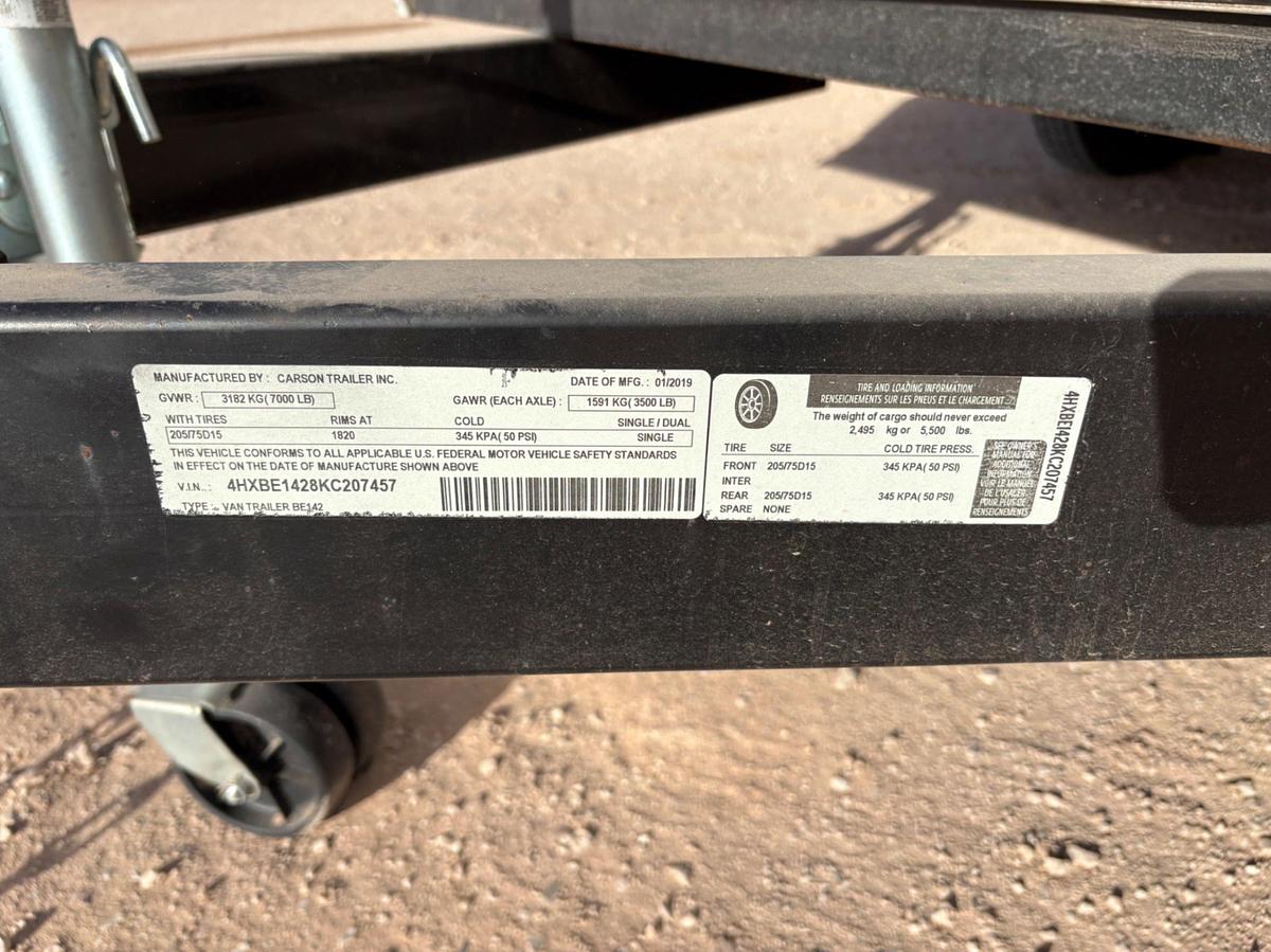 Used 2019 CARSON CUSTOM BUILT 7X14 MOBILE BRACKISH WATER TREATMENT SYSTEM 10000GPD T/A BUMPER PULL TRAILER