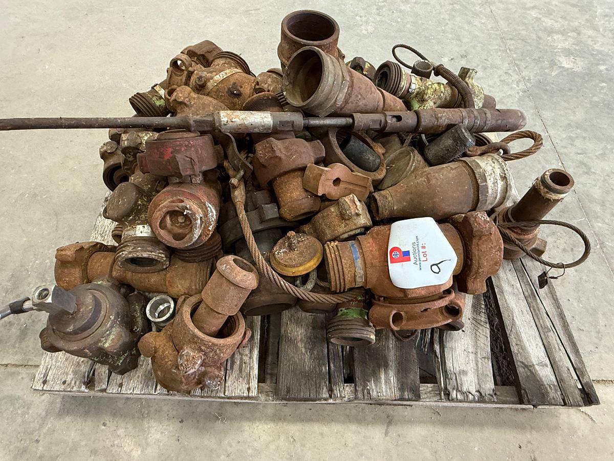 Used PALLET OF 2" FLOW IRON PLUG VALVES, TEES, & ADAPTER FITTINGS