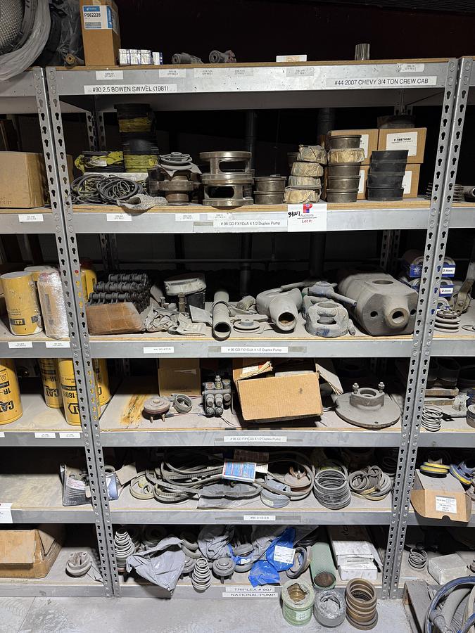 Used 6-SHELVE SECTION OF GD FXYDJA DUPLEX PUMP & NATIONAL PUMP PARTS