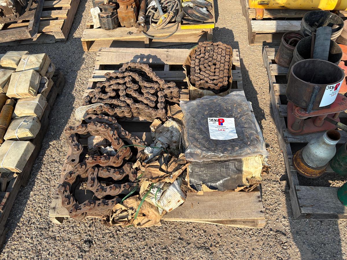 Used Pallet of assorted size roller chains