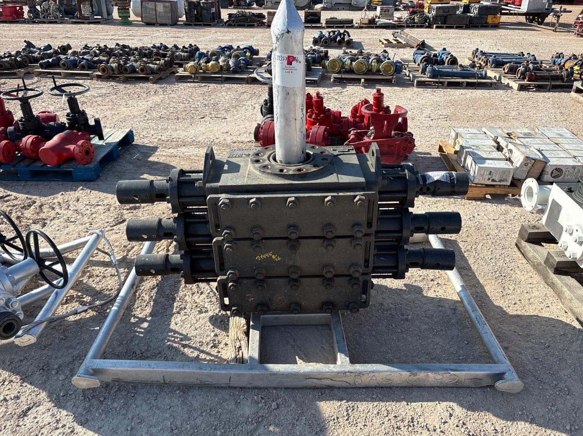Used Cameron TH8 7” 3K triple hydraulic BOP W/ transport skid