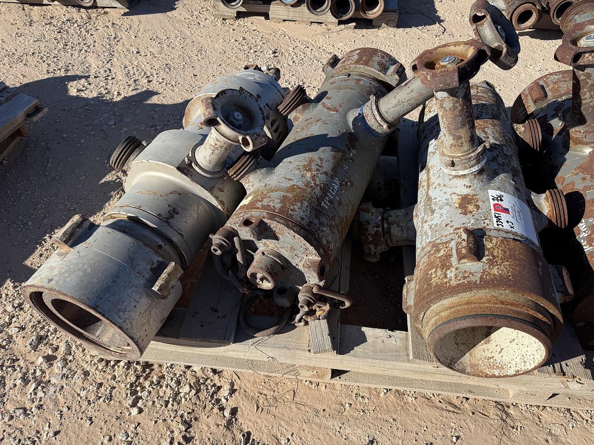 Used (3) MULTI-SIZE SINGLE PLUG CEMENT HEADS