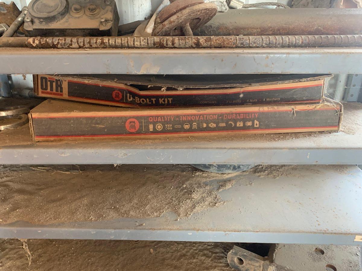 Used 11 Row Parts Cabinet and Ladder