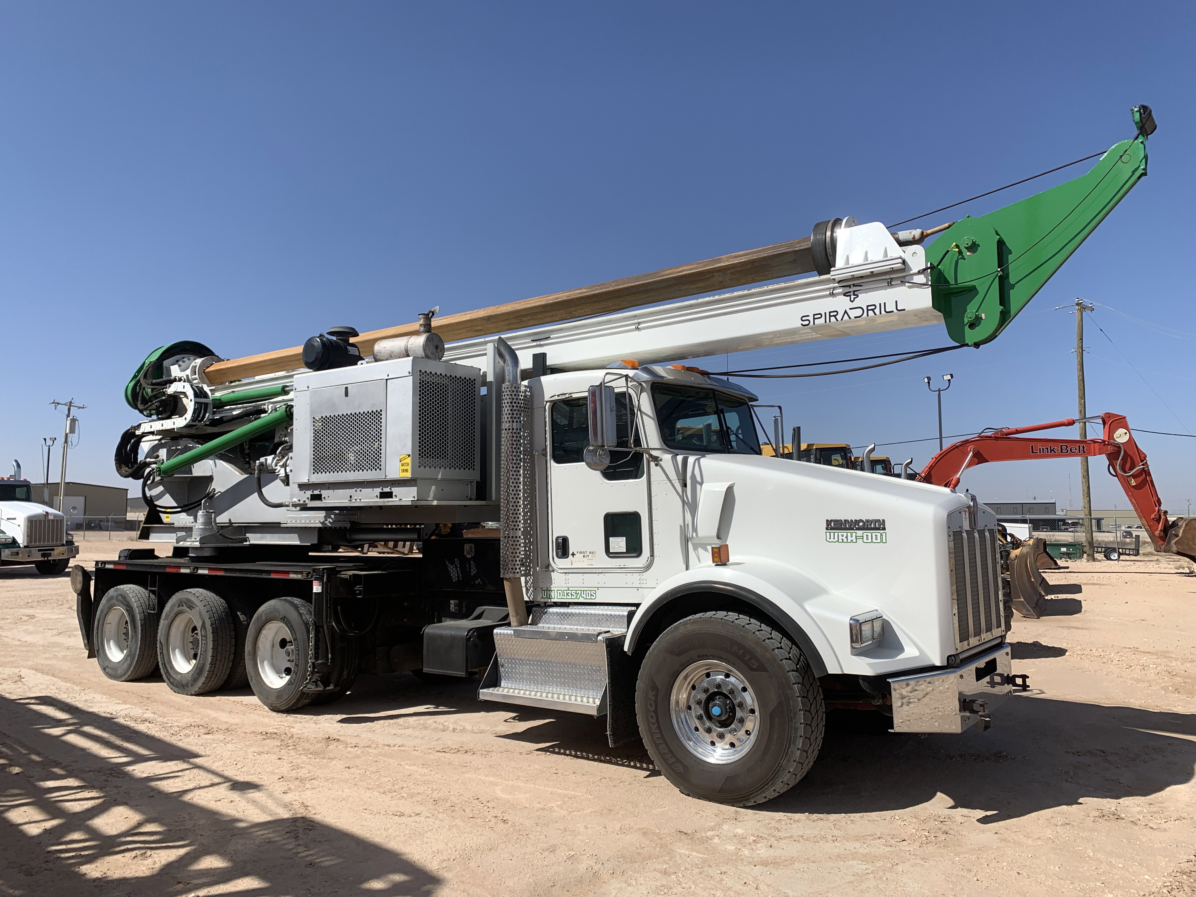 Used SPIRADRILL MHD 80 (REFURBISHED IN 2024) VERTICAL DRILL MTD. ON 2012 KENWORTH T800 TRI AXLE TRUCK