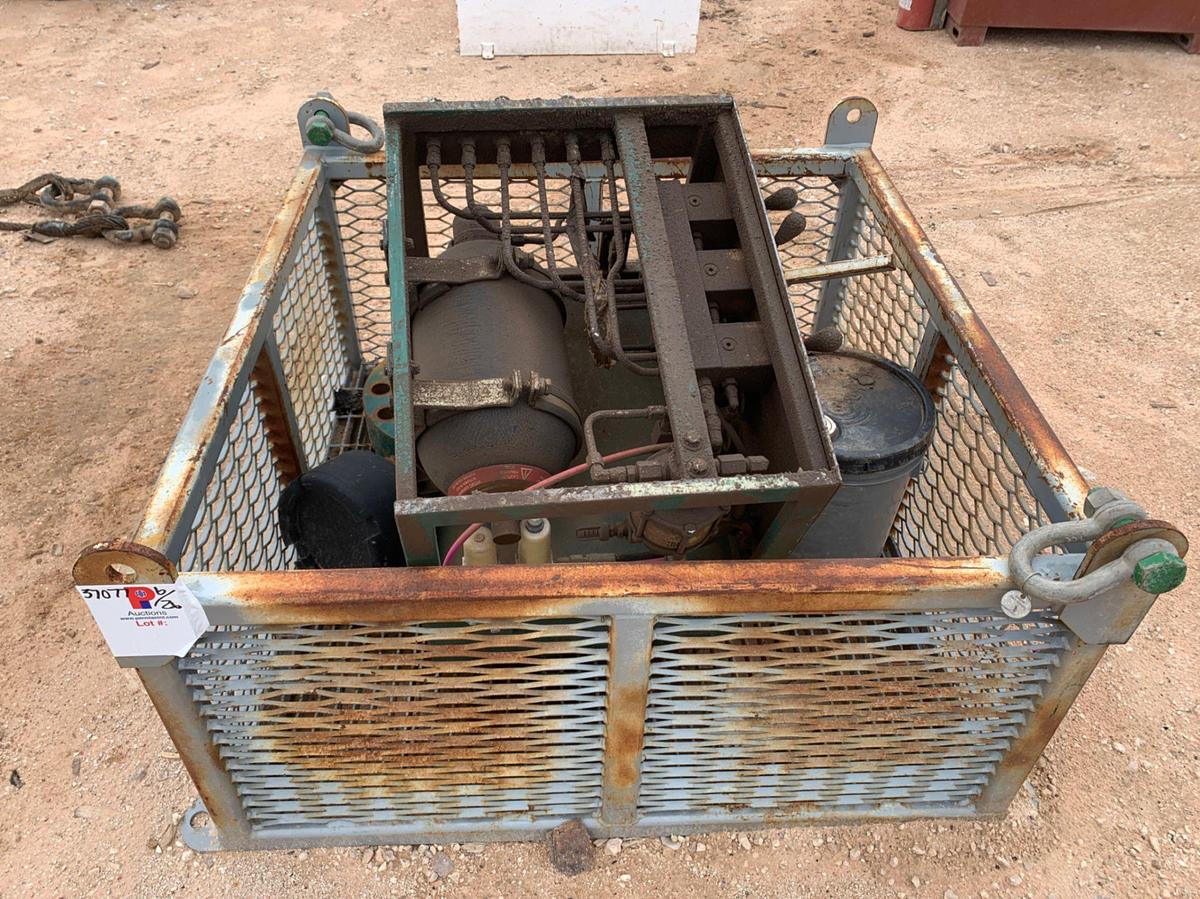 Used 4’ x 4’ x 2’ Metal Transport Bin w/ Hyd. Accumulator Remote