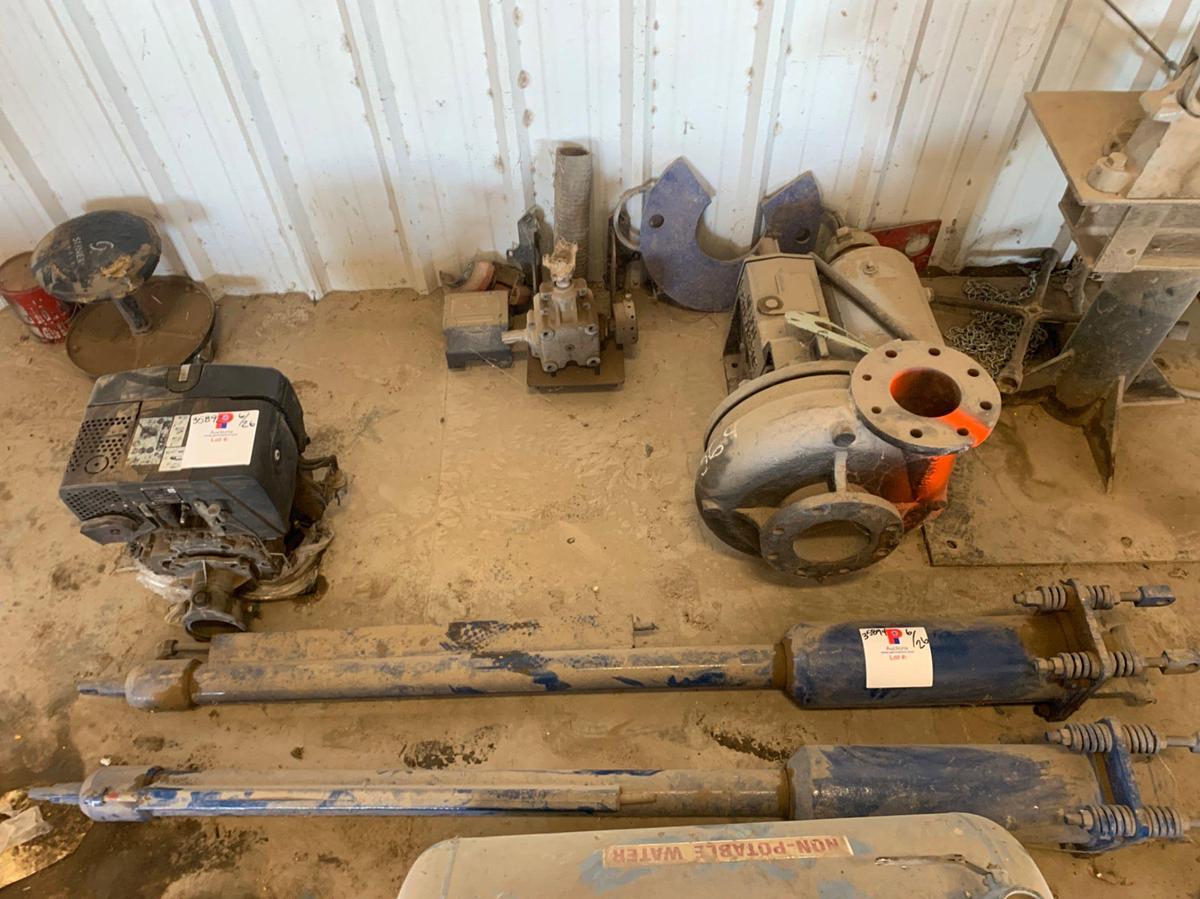 Used (2)  Hydraulic Lift Cylinders, and 200 PSI Non Potable Water Tank for Brake Coolant On Rig