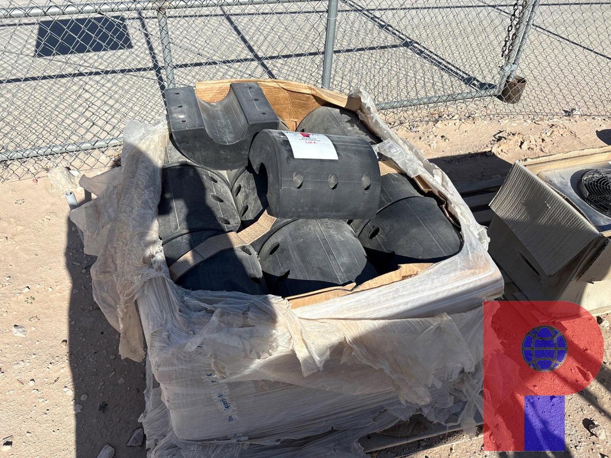 Used PALLET OF COPPER STATE RUBBER SEMI-CIRCLE RUBBER PROTECTORS