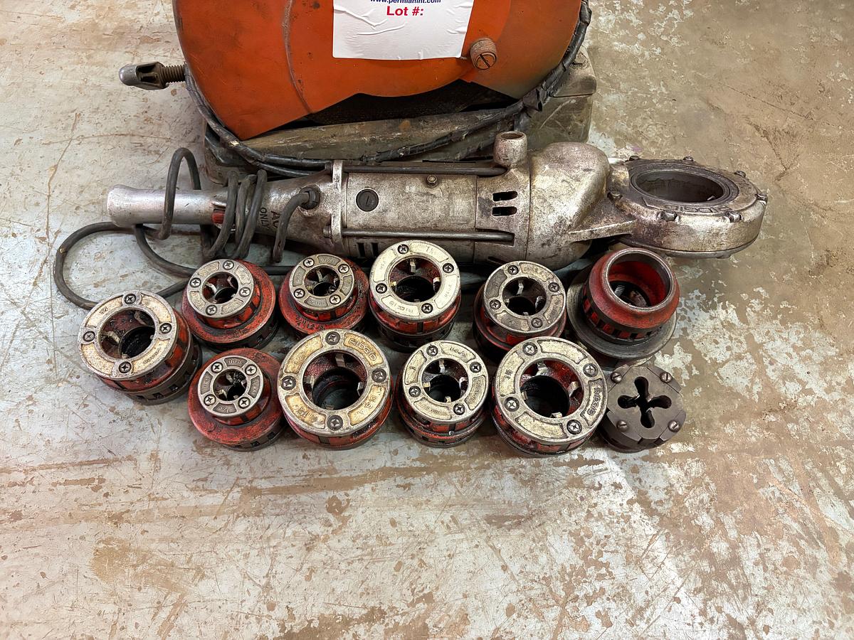 Used Ridgid 700 portable pipe threading machine & makita 2414 portable cut-off saw