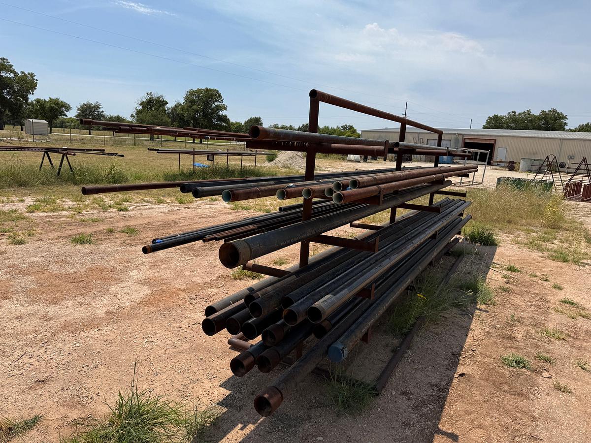 Used LOT W/ (12-JTS) 3” x 21’ GR A PIPE, (4-JTS) 4” x 21’ GR A, (10-JTS) 2” x 21’ GR A, (3-JTS) 1-1/4” , & RELATED INCLUDES RACK