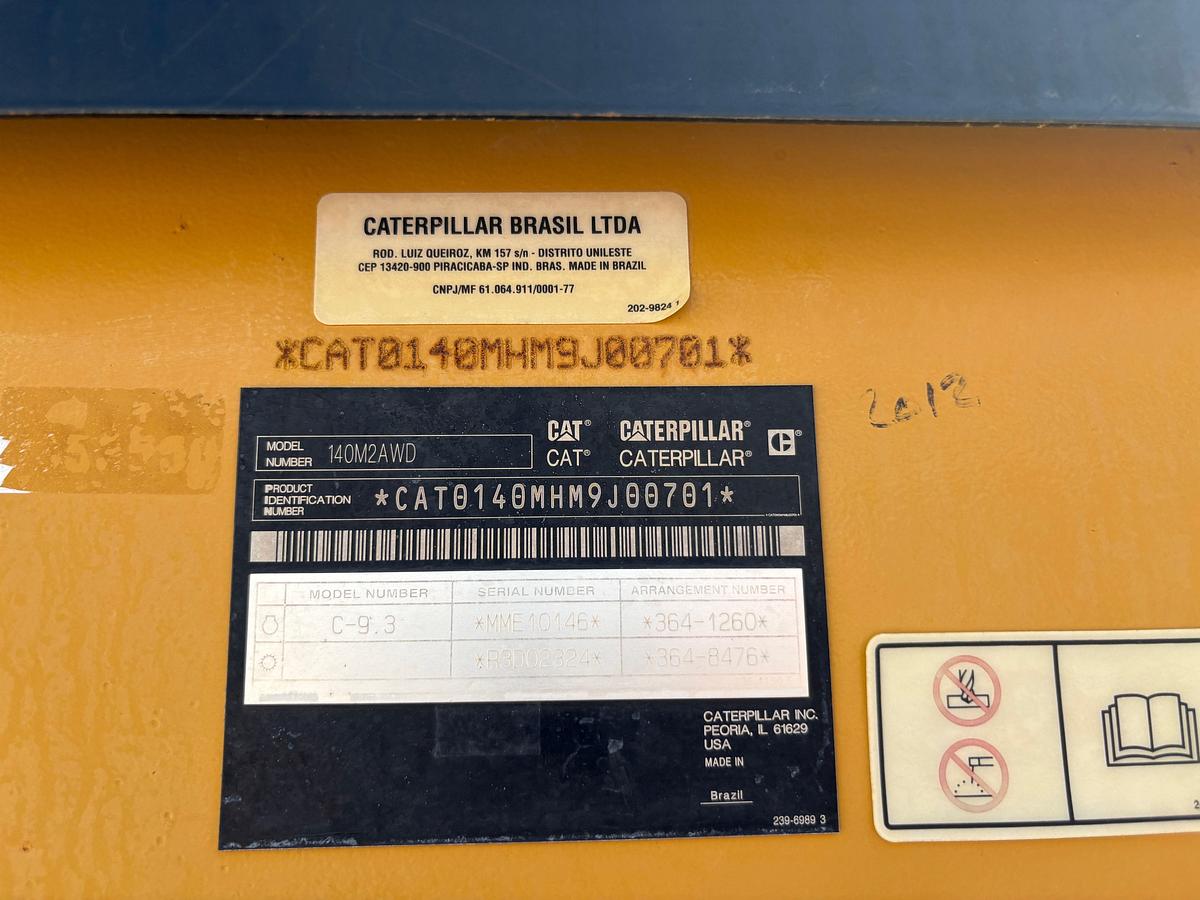 Used 2012 CATERPILLAR 140M2-AWD MOTOR GRADER
