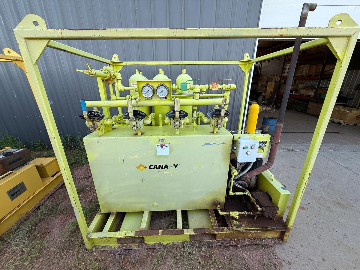 Used MEYER 3K WP DIESEL POWERED 4-STATION ACCUMULATOR CLOSING UNIT, SKIDDED