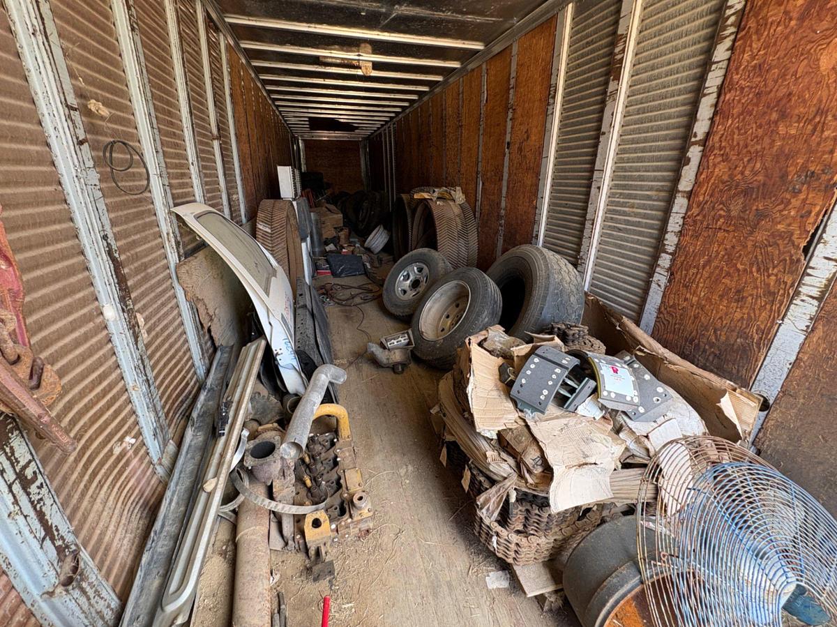 Used Pallet of rex-22 triple, double, & single roller chain w/ assorted truck parts, wheels & tires