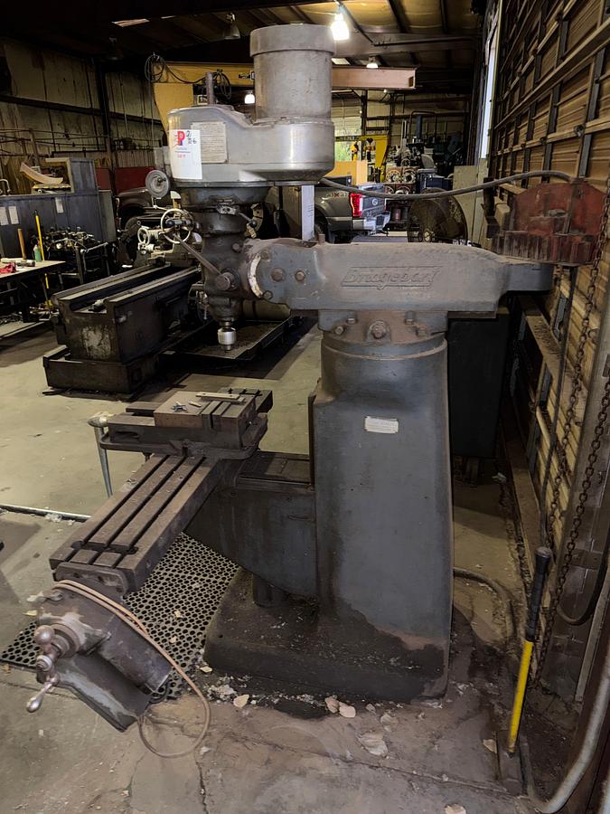 Used BRIDGEPORT 48”x9” TABLE VERTICAL DRILL PRESS W/ QUILL FEED