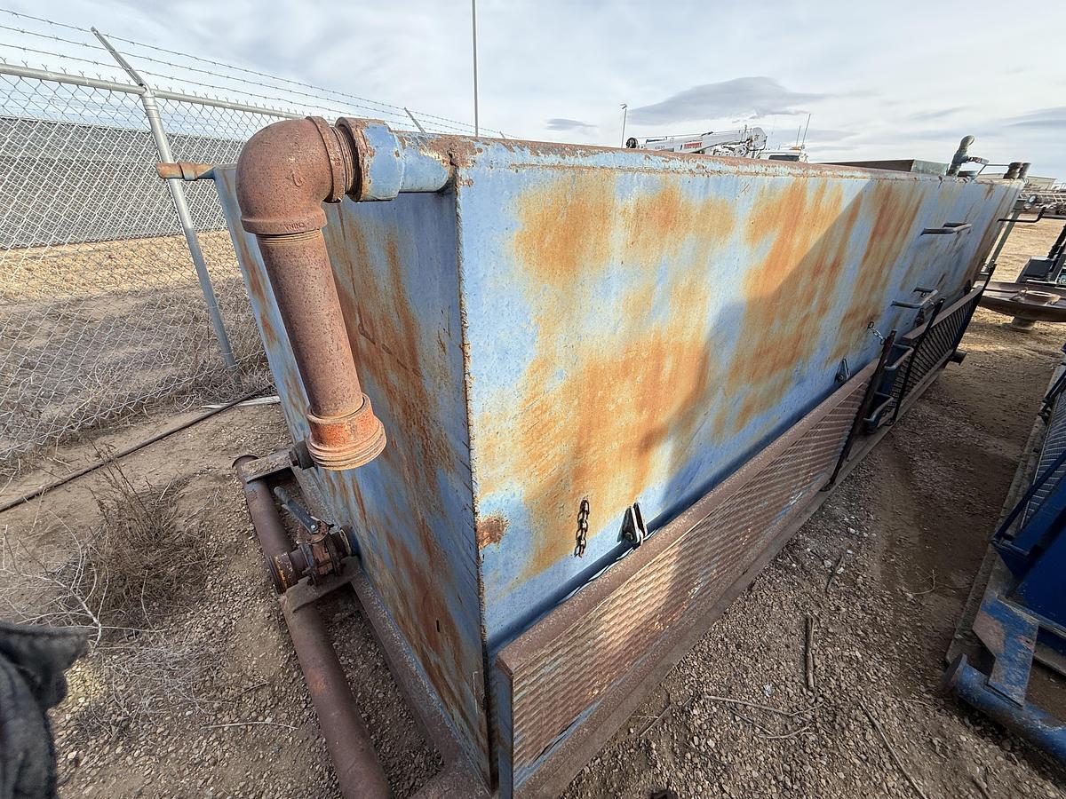 Used 18’L X 7’W X 5’H 2-COMP. REVERSE PIT W/ CATWALK, HOSE RACK, & TROUGH