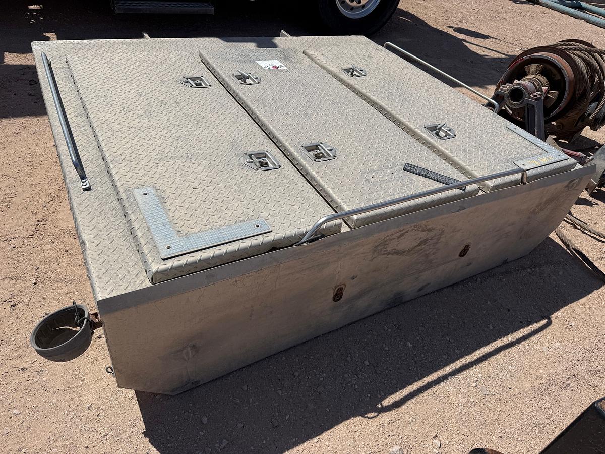 Used 6.8’W x 6’H x 1.6’D 3-DOOR ALUMINUM HEADACHE RACK