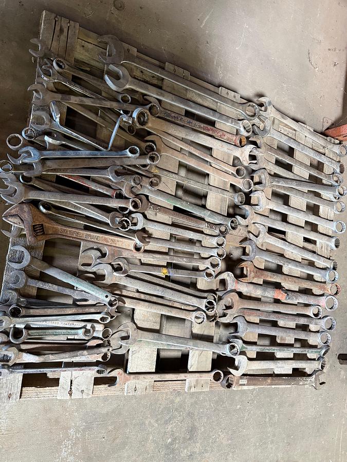 Used (3) PALLETS OF (90+) 7/8” THRU 2-1/4” END WRENCHES