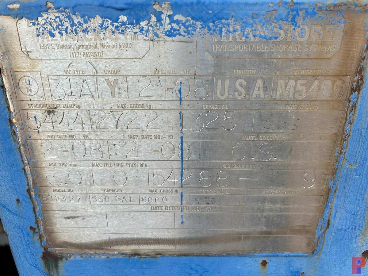 Used TRANSTORE 350 GAL. STACKABLE LUBE TANK W/ HOSE REEL