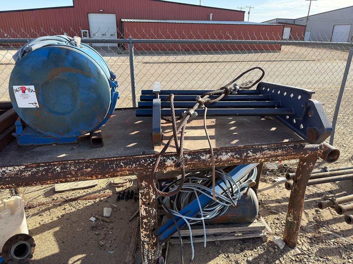 Used 50 GALLON FUEL TANK, STEEL FRONT BUMPER, & PALLET W/ AIR TANK, (2) BATTERY BOXES