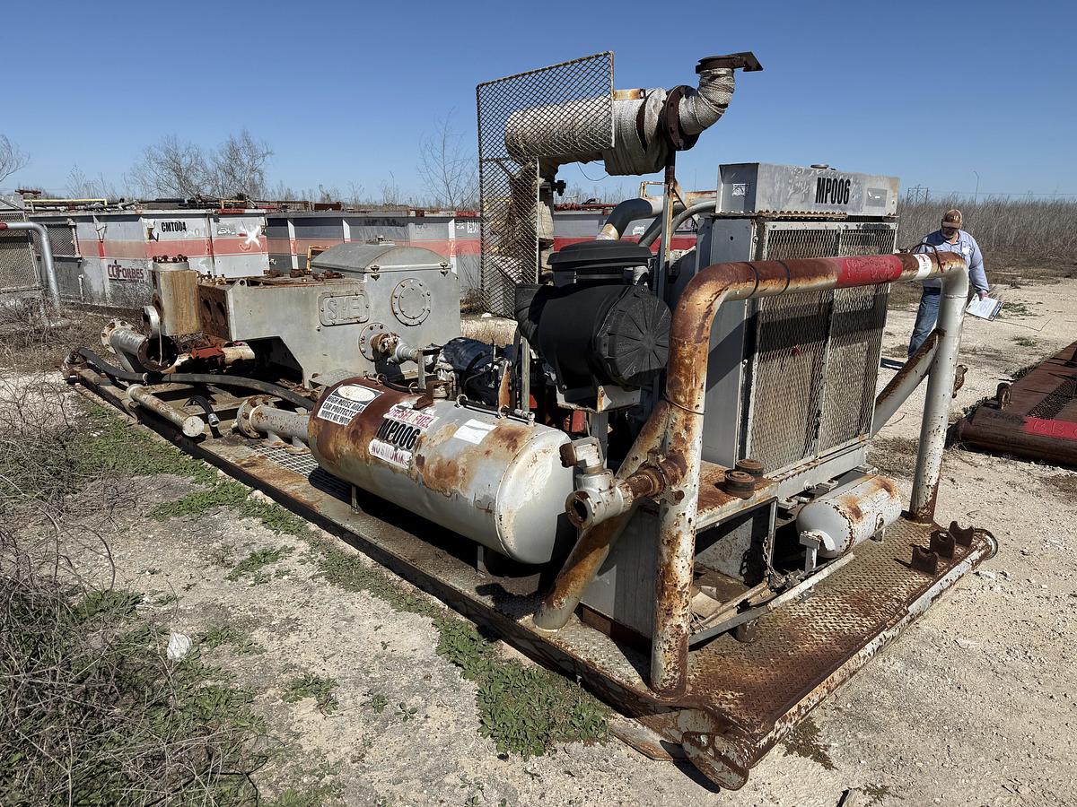 Used EWS W-440 TRIPLEX WELL SERVICE PUMP SKIDDED P/B DETROIT SERIES 60 (INCOMPLETE)