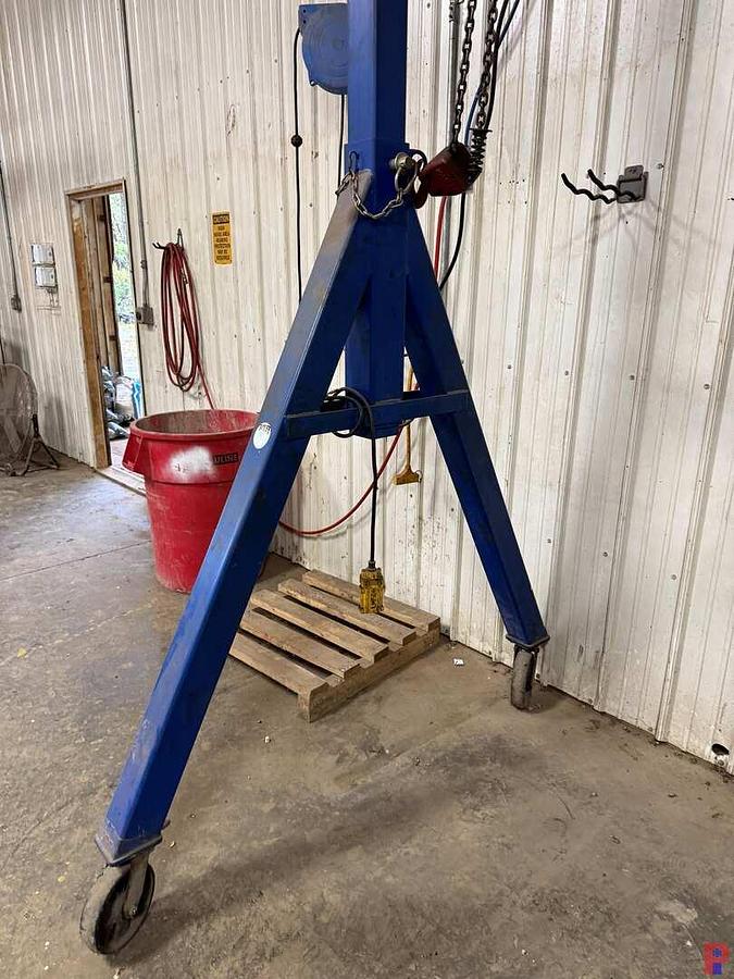 Used 10’ X 10” ADJUSTABLE 2,000 LBS CAP. ELECTRIC GANTRY CRANE