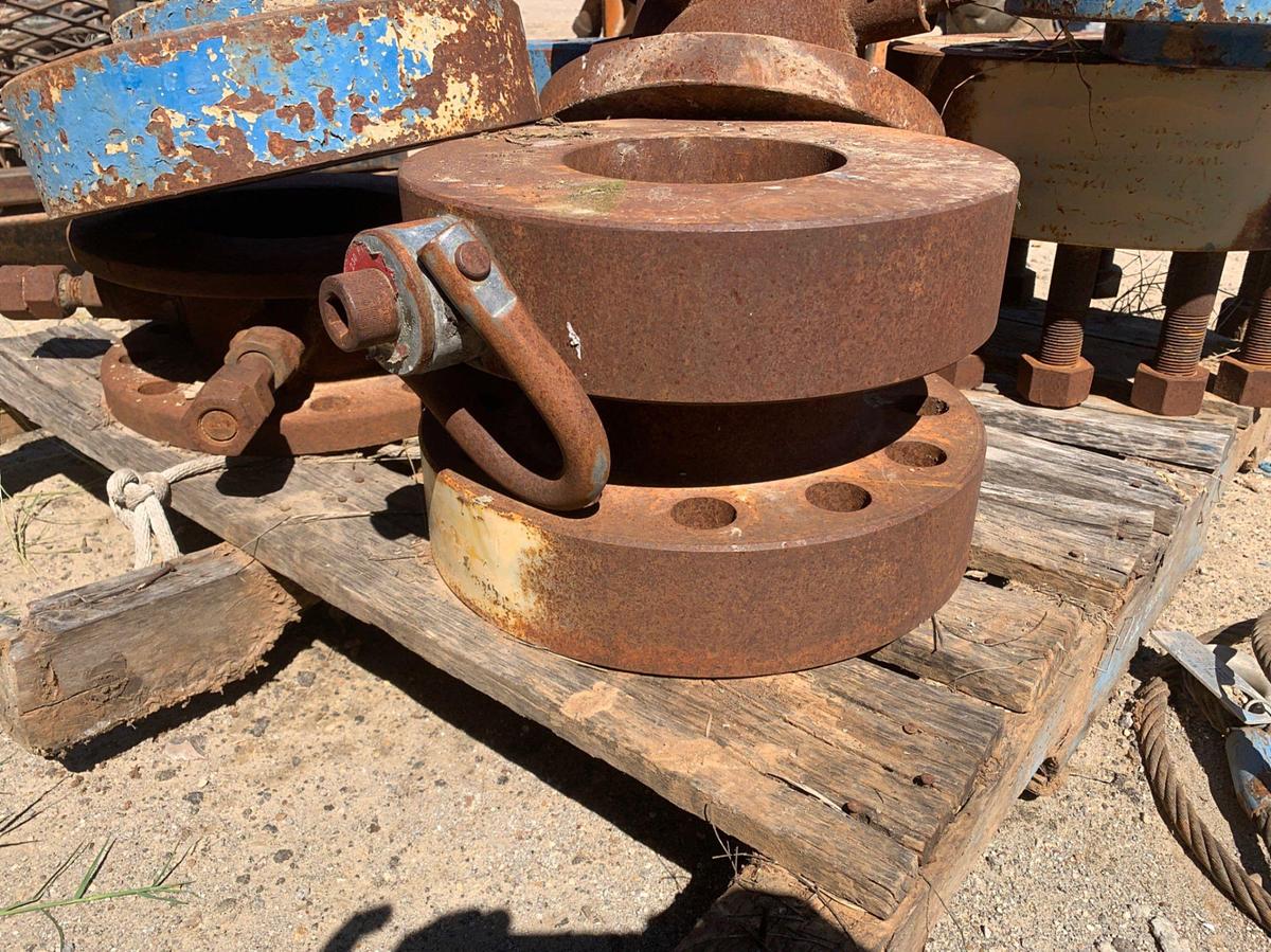 Used Pallets of (2) DSA 10k Flanges (1) DSA 5k Flange, (1) 7-1/16 5k Spool, (2)7-3/8” and 8” Stripper Head,
