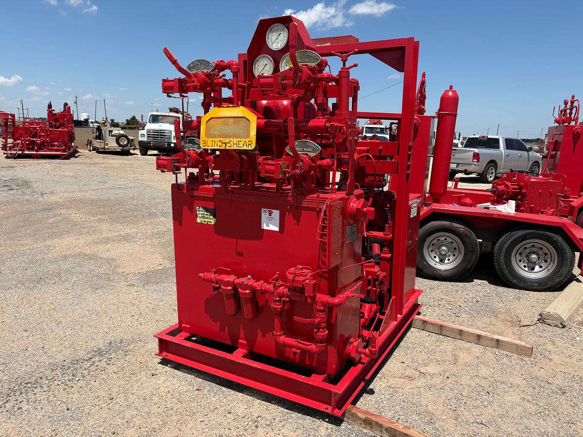 Used Texas west 5-station closing unit, skidded