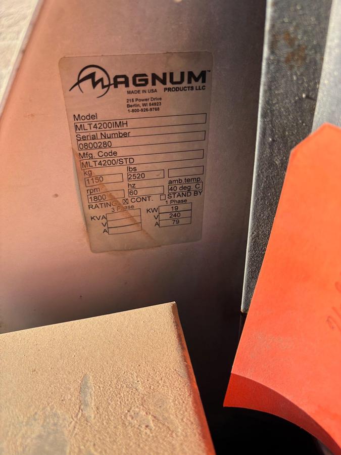 Used 2008 MAGNUM TRAILERS MLT4200 T/A BUMPER PULL 19KW LIGHT TOWER COMBO TRAILER