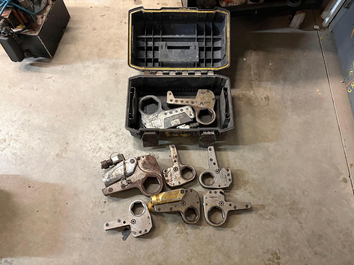 Used Set of (8) hexpro hydraulic torque wrenches