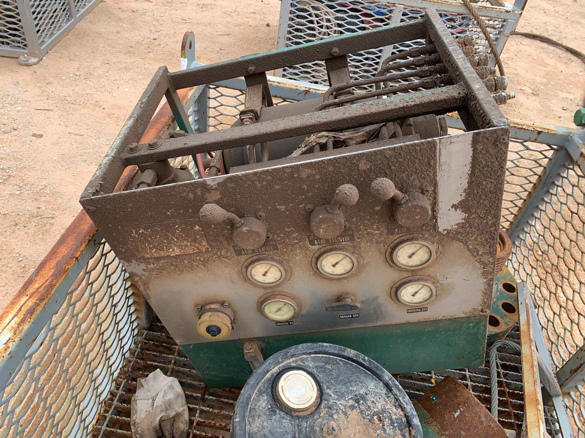 Used 4’ x 4’ x 2’ Metal Transport Bin w/ Hyd. Accumulator Remote
