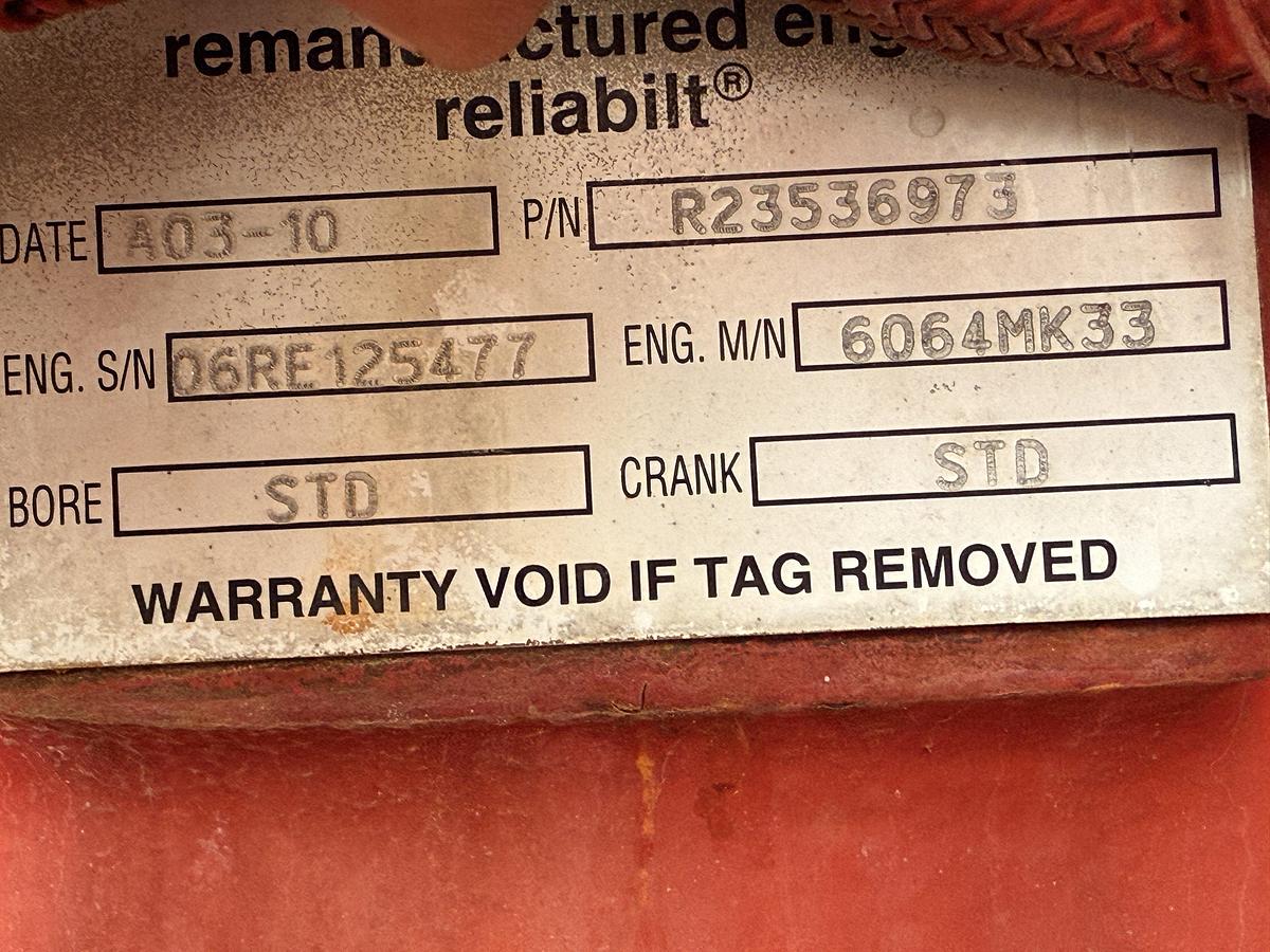 Used SERVA 10K WP TRIPLEX WELL SERVICE PUMP SKIDDED P/B DETROIT SERIES 60 (INCOMPLETE)