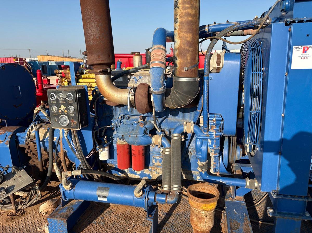 Used Gardner Denver PAH triplex pump unit, skidded