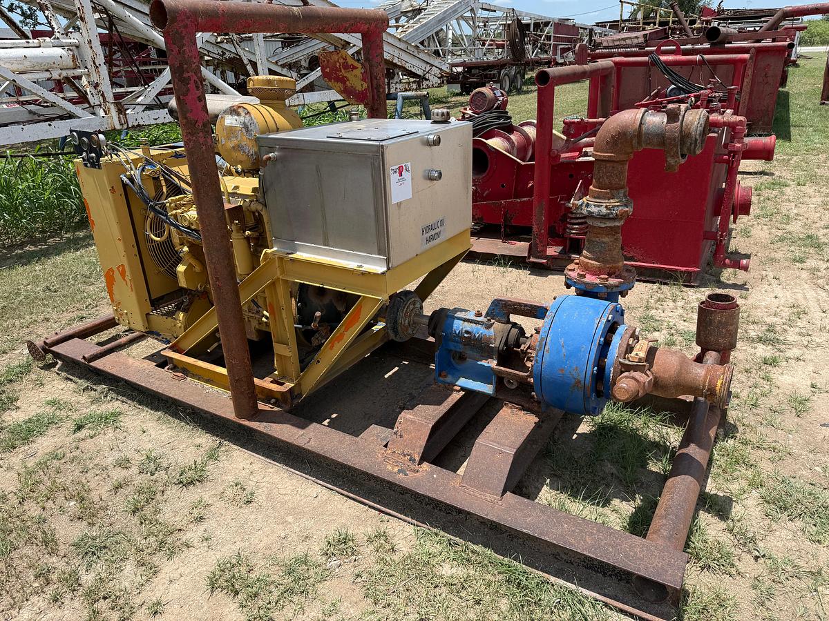 Used MCM 5x6x12” CENTRIFUGAL PUMP P/B CATERPILLAR 4-CYL TURBO DIESEL ENGINE, SKIDDED
