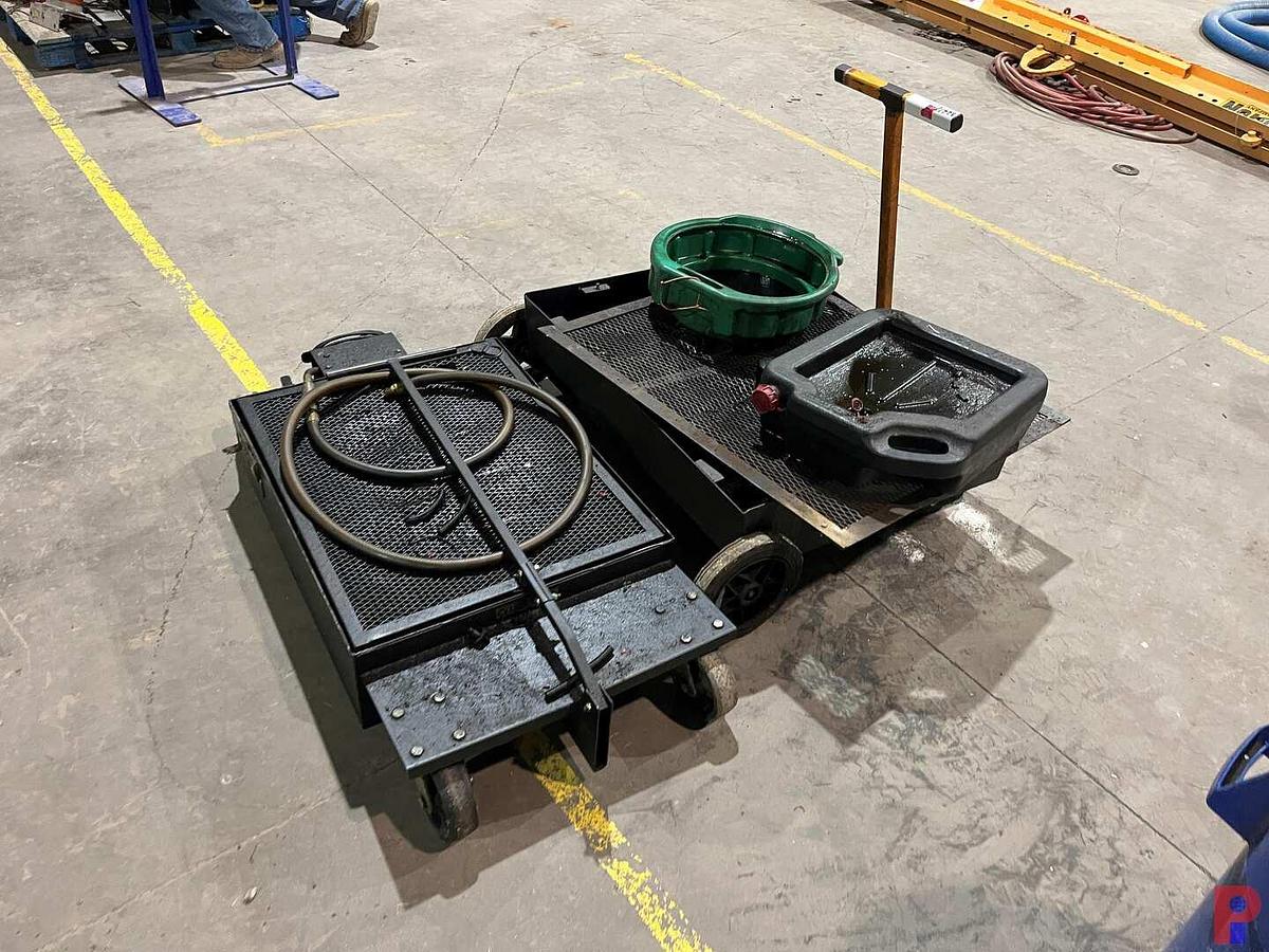 Used (2) ROLLING WASTE OIL CATCH PANS