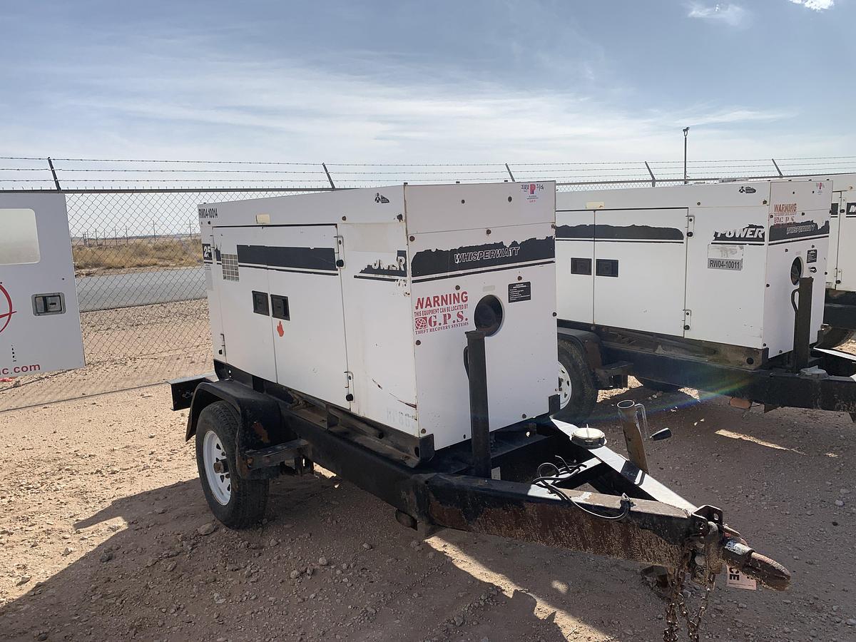 Used 2004 MQ POWER WHISPERWATT DCA-25SSIU S/A BUMPER PULL 14.4KW GENERATOR