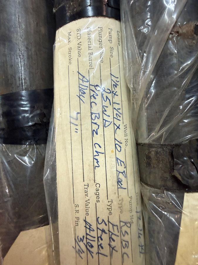 Used 1-1/2” x 1-1/4” x 10’, 25WD FLEX, NIC BBL, SS TRIM DOWNHOLE PUMP