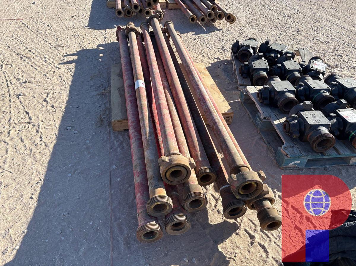 Used (9x$) 3” x 10’ jts 1502 flow iron