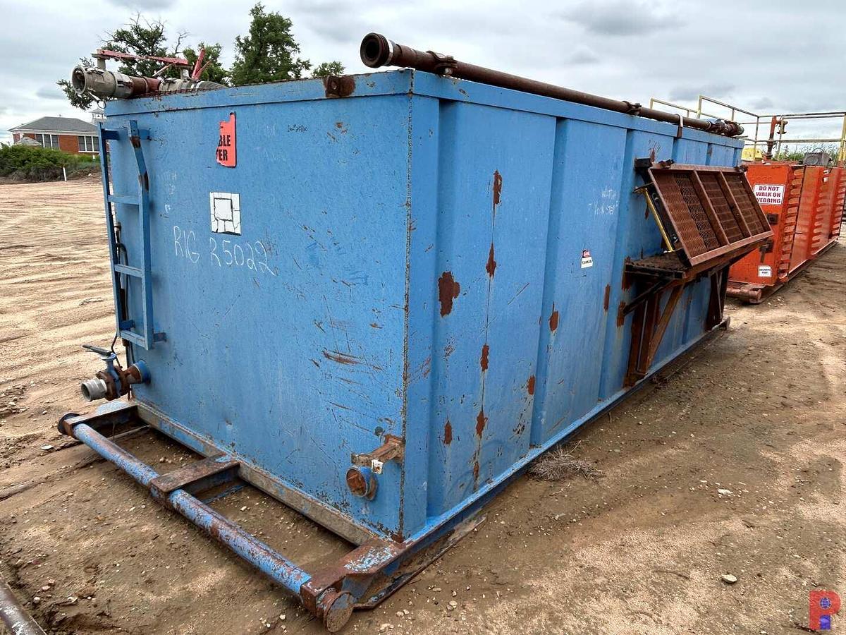 Used 17’ X 8’ X 6’ MUD TANK W/ DEGASSER, SIDE CATWALK